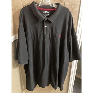Izod Advantage Performance Stretche Black Men's Polo Size 5‎ XL (A37)